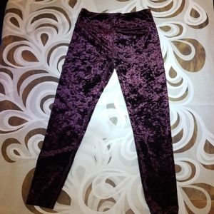 Calvin Klein velvet plum purple leggings